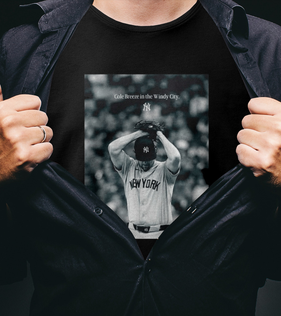 New York Yankees Cole Breeze Pitching Moment In The Windy City T-Shirt