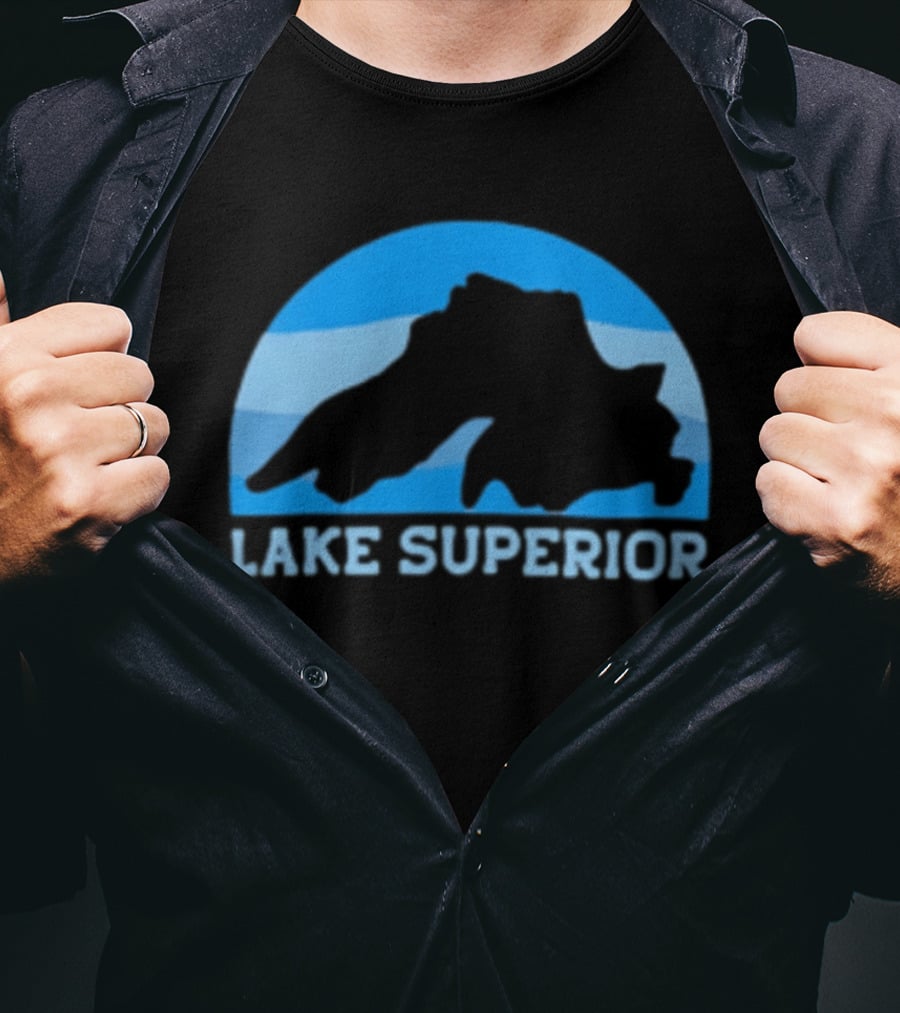 Lake Superior Blue Silhouette Arch T-Shirt