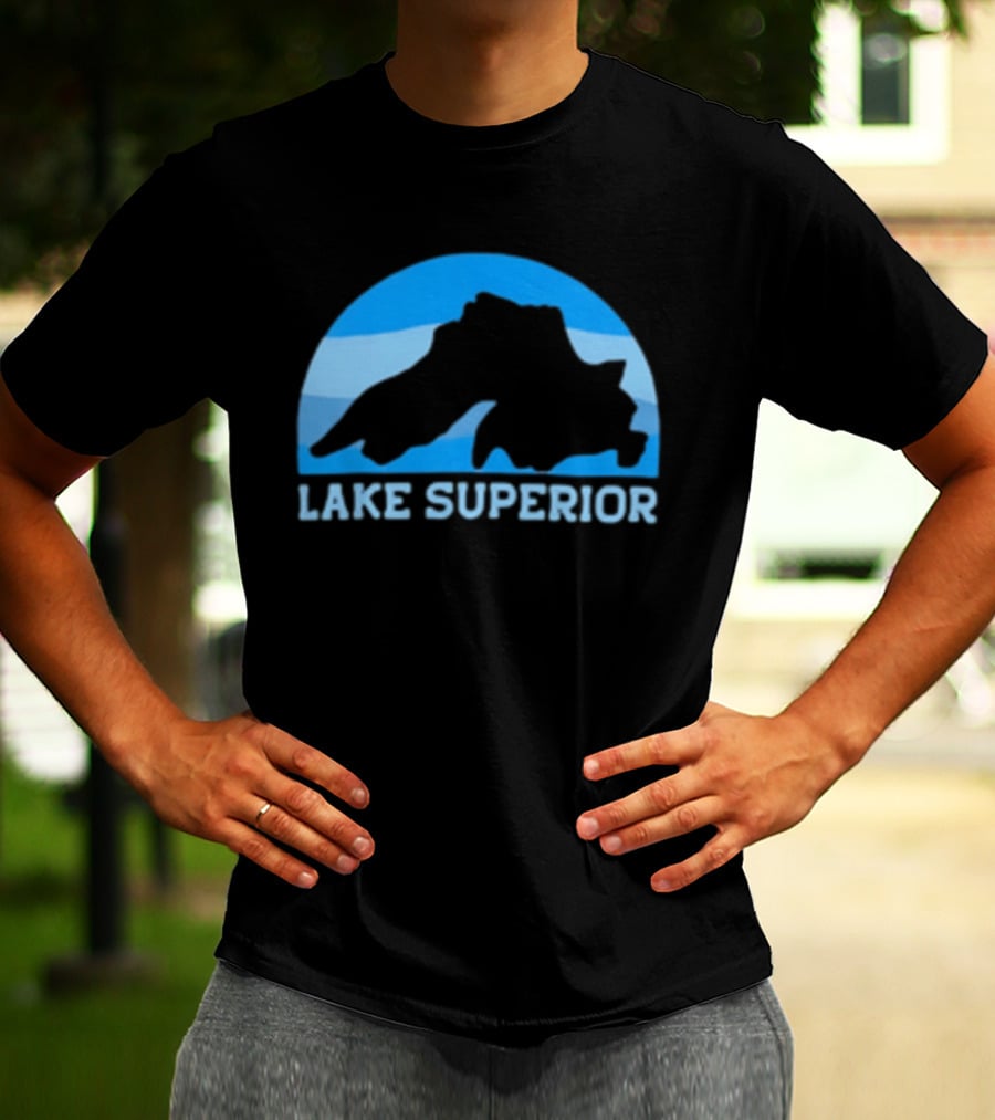 Lake Superior Blue Silhouette Arch T-Shirt
