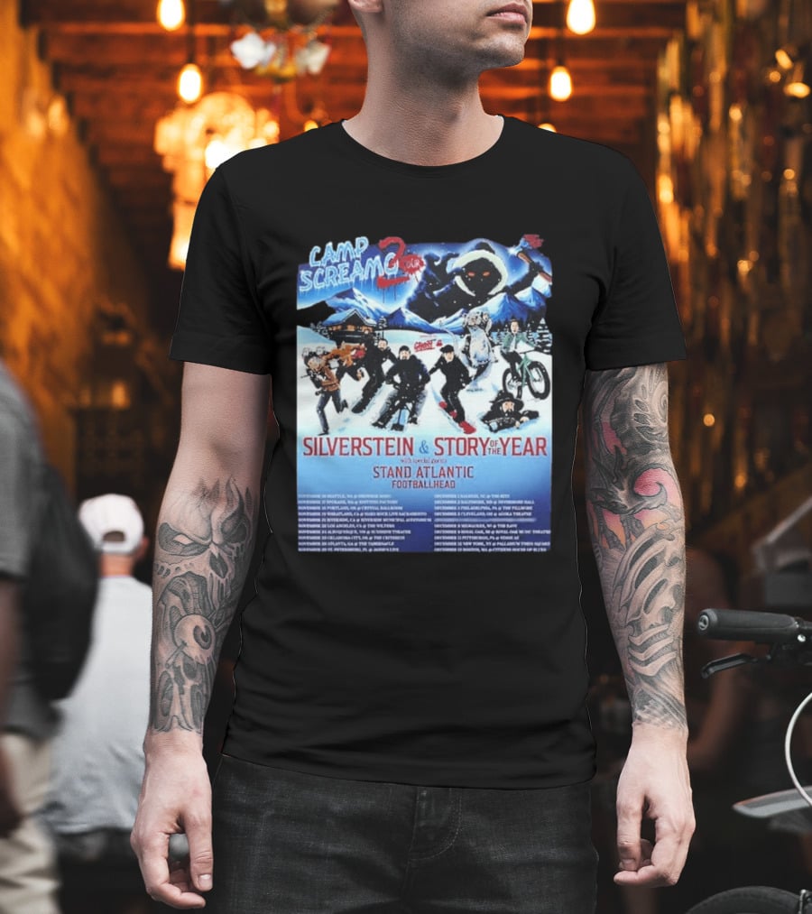 Camp Screamo 2 Tour 2026 Silverstein Story Of The Year Stand Atlantic Footballhead Dates T-Shirt