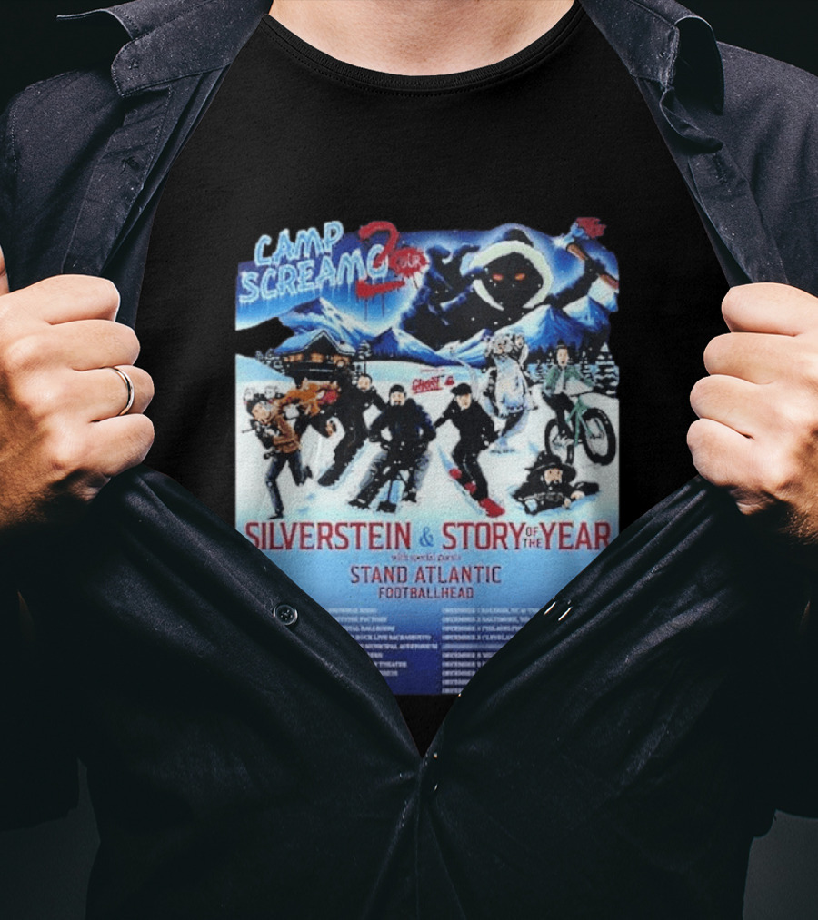 Camp Screamo 2 Tour 2026 Silverstein Story Of The Year Stand Atlantic Footballhead Dates T-Shirt