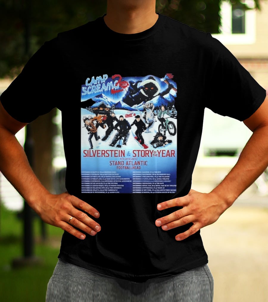 Camp Screamo 2 Tour 2026 Silverstein Story Of The Year Stand Atlantic Footballhead Dates T-Shirt