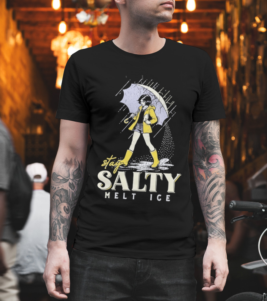 Stay Salty Melt Ice Retro Umbrella Girl Fashion T-Shirt