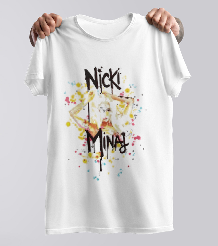Nicki Minaj Vibrant Paint Splatter T-Shirt