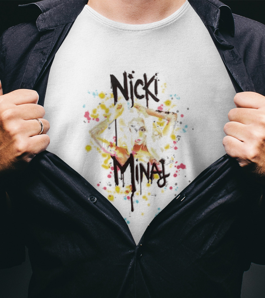 Nicki Minaj Vibrant Paint Splatter T-Shirt