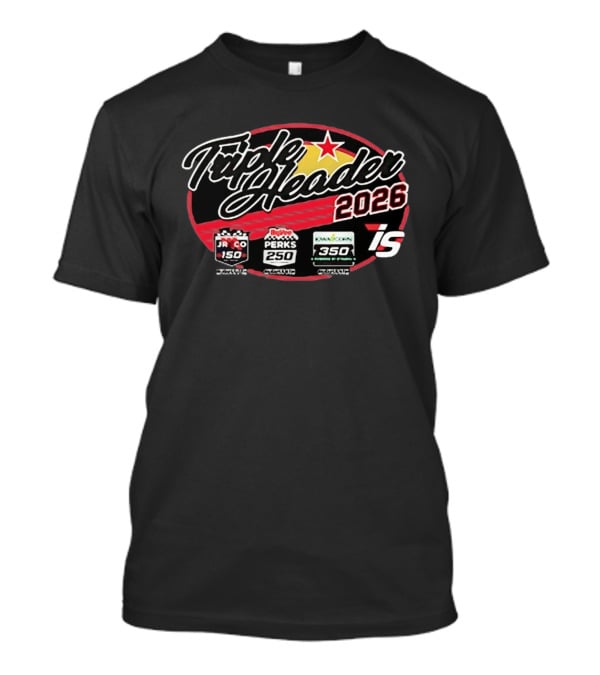 Triple Header 2026 Iowa Corn 350 Hy Vee Perks 250 JR Co 150 Racing Event Series T-Shirt