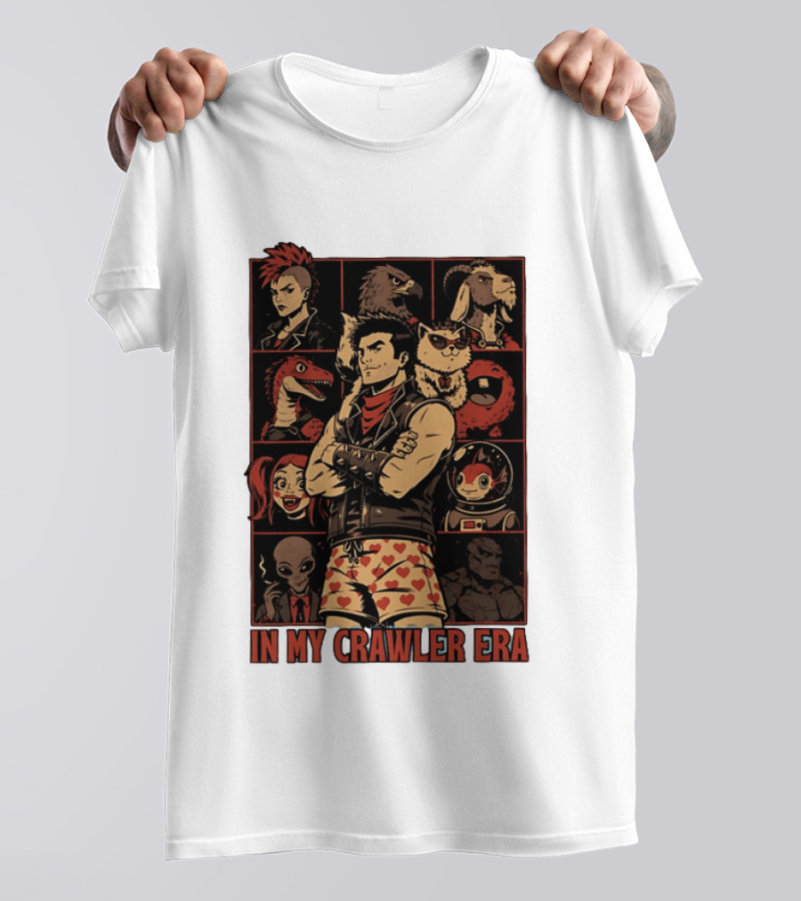 In My Crawler Era Retro Punk Characters And Animals T-Shirt