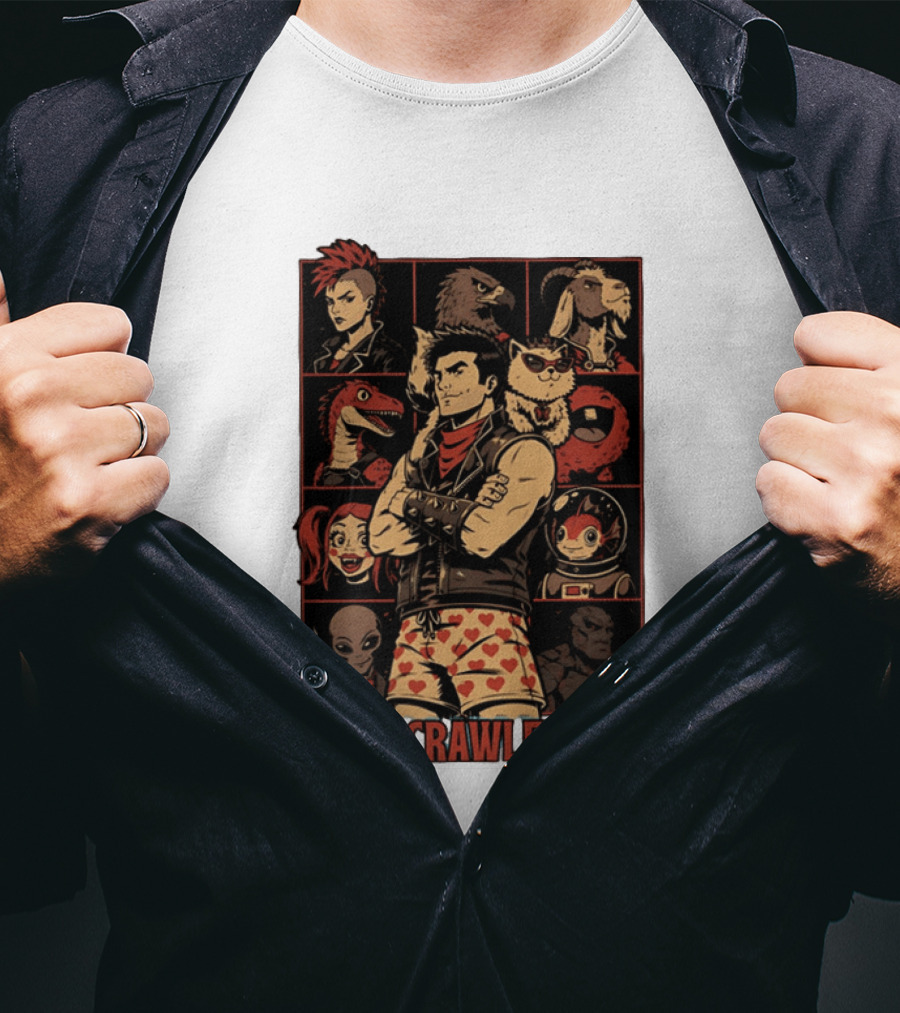 In My Crawler Era Retro Punk Characters And Animals T-Shirt