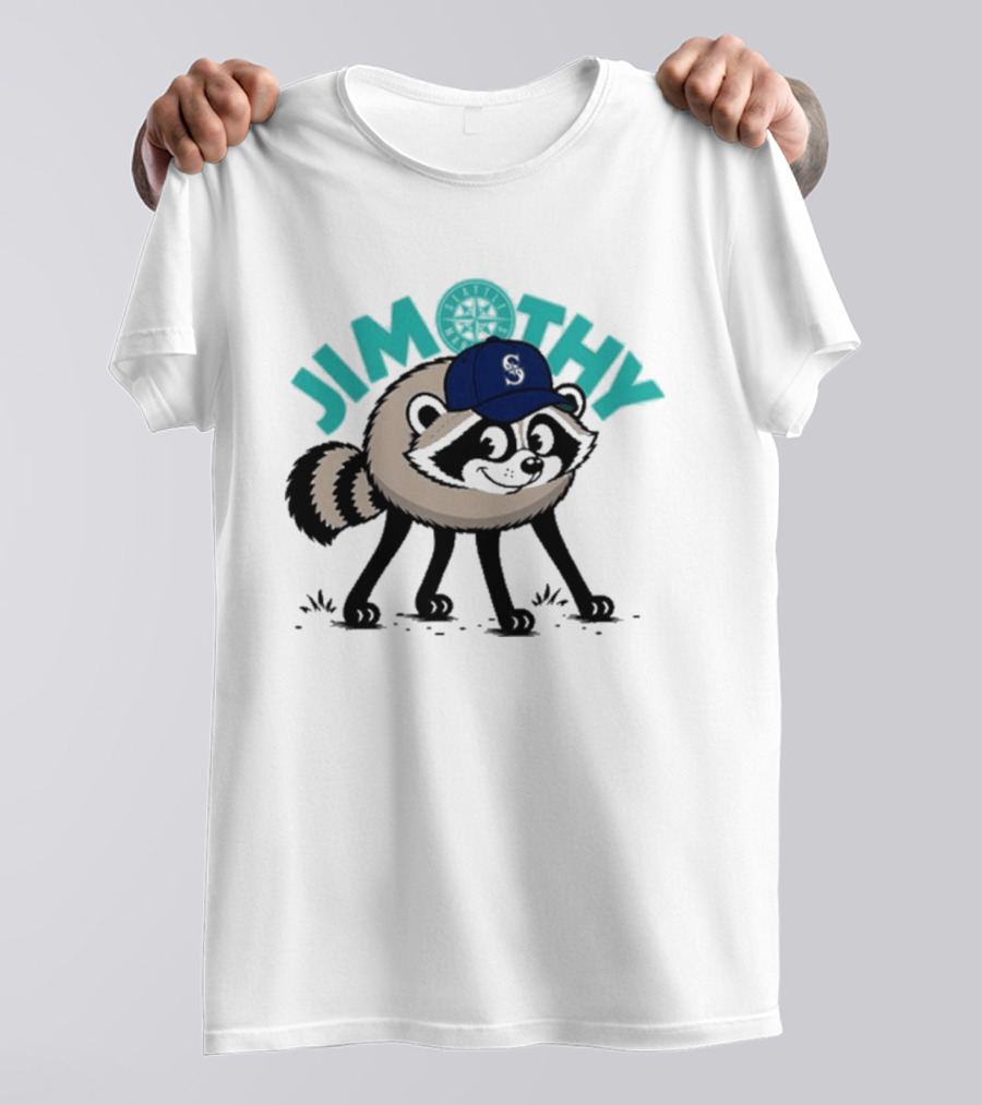 Jimothy Raccoon Mariners Baseball Cap T-Shirt