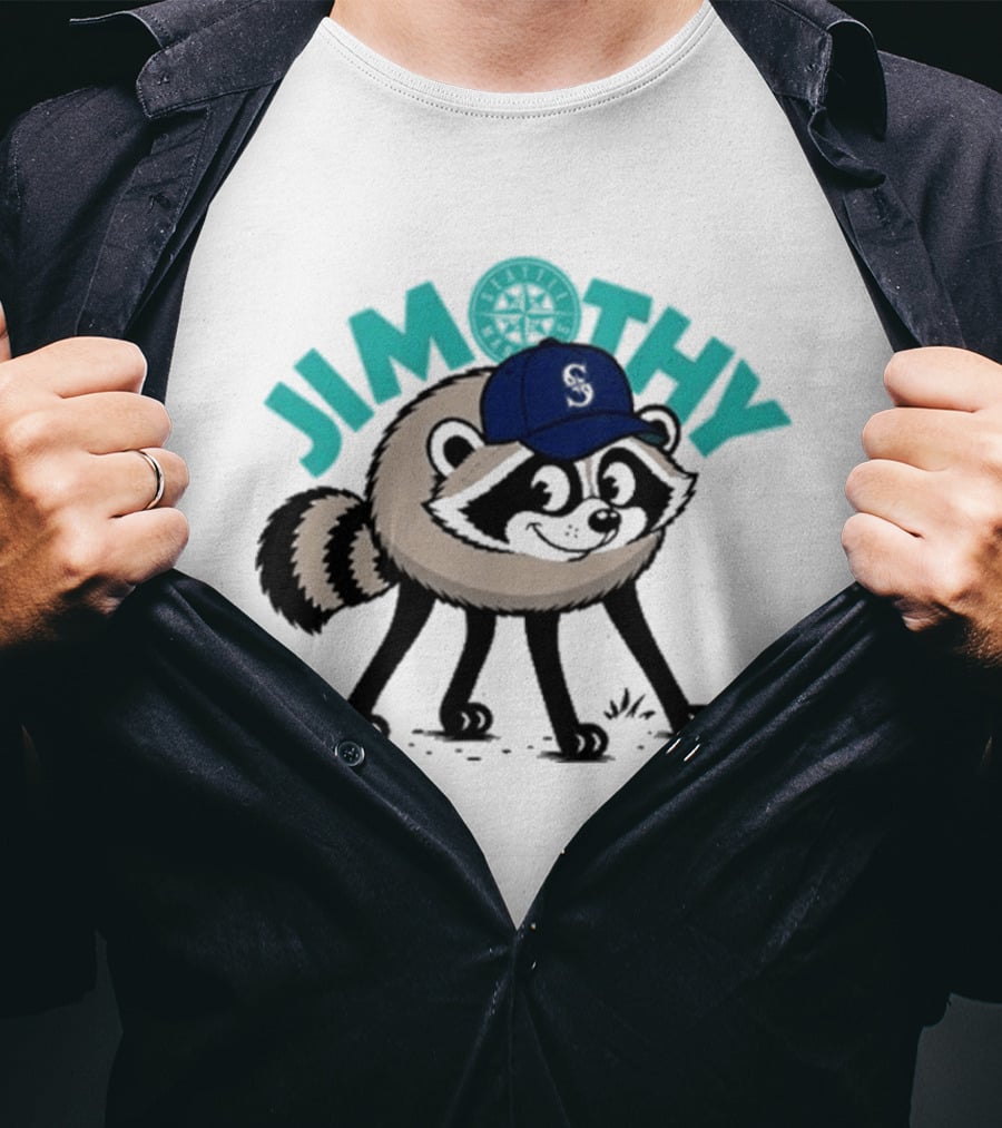 Jimothy Raccoon Mariners Baseball Cap T-Shirt