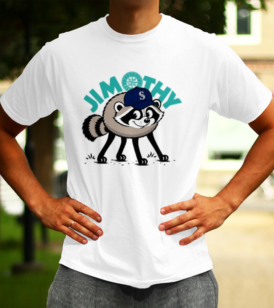 Jimothy Raccoon Mariners Baseball Cap T-Shirt