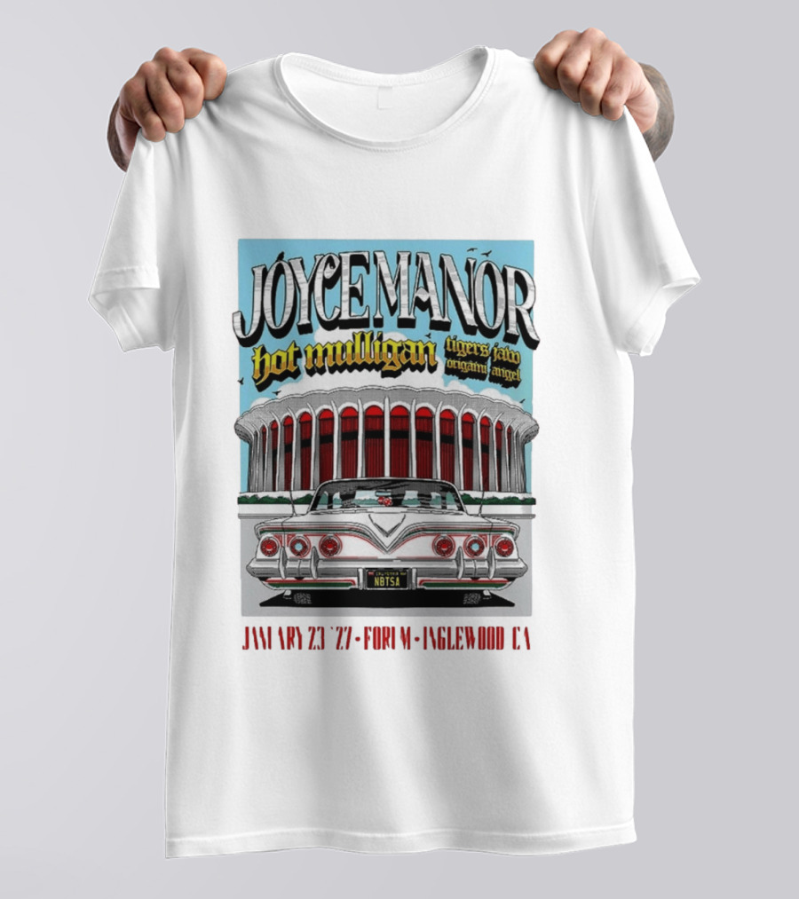 Joyce Manor Hot Mulligan Tigers Jaw Origami Angel Inglewood CA Jan 23 2027 Concert Event T-Shirt