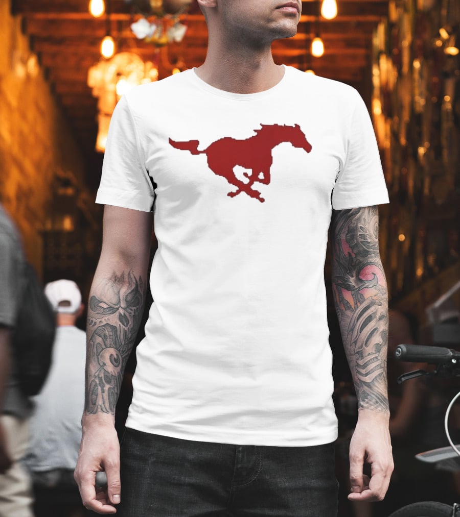 Mustang Red Galloping Horse T-Shirt
