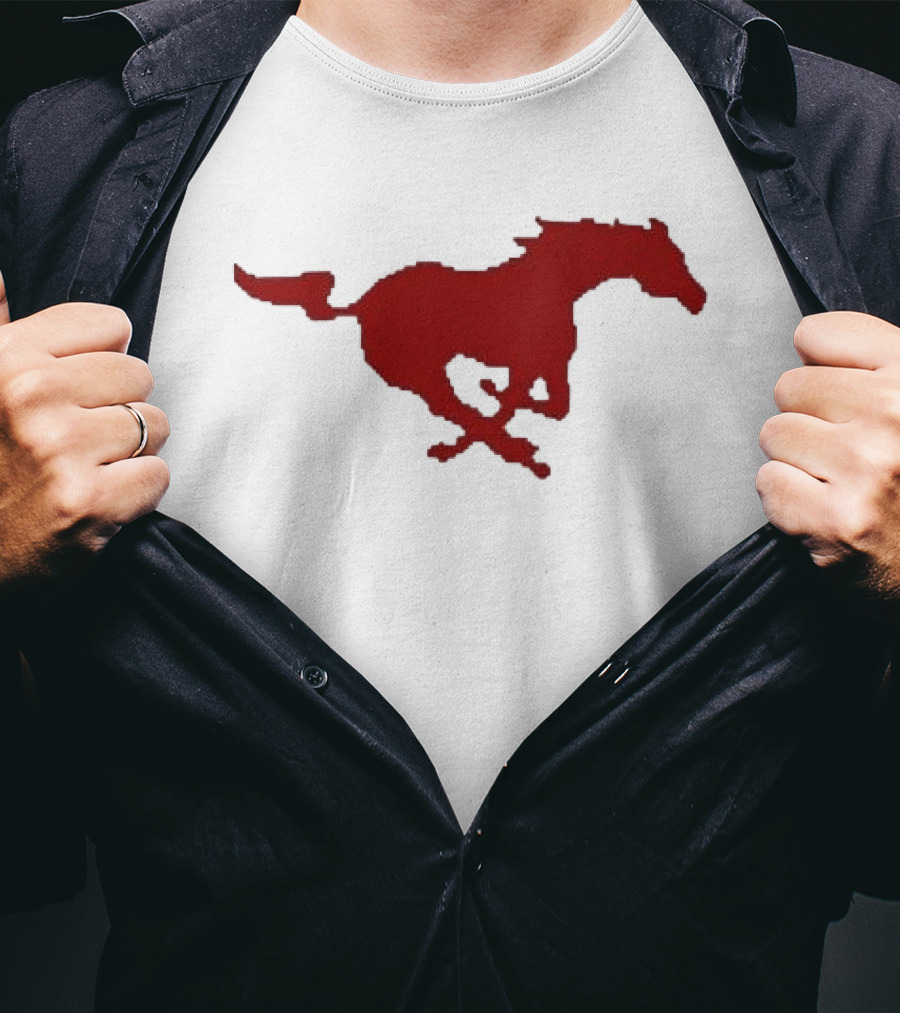 Mustang Red Galloping Horse T-Shirt