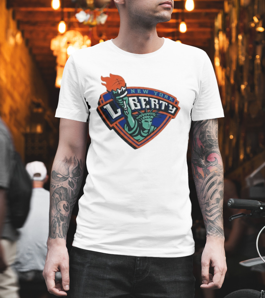 New York Liberty Leonie Fiebich Barclays Center Basketball Team T-Shirt