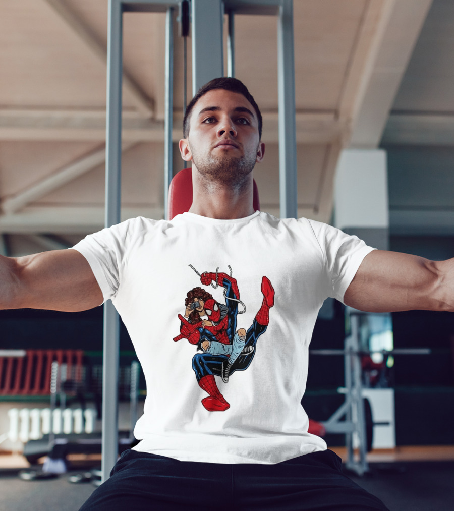 Spider Man The Heart Behind The Hero Photography Pose T-Shirt
