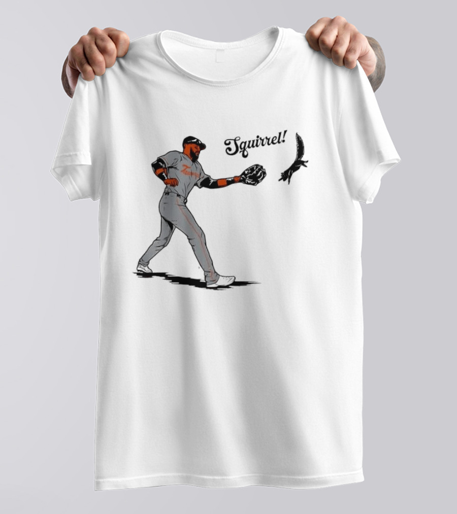 Squirrel Catch Baseball San Francisco Giants Wildlife T-Shirt