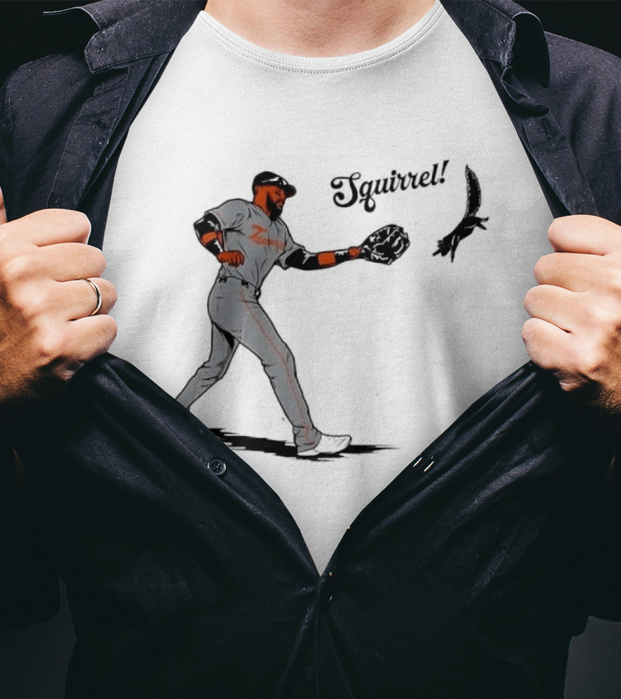 Squirrel Catch Baseball San Francisco Giants Wildlife T-Shirt