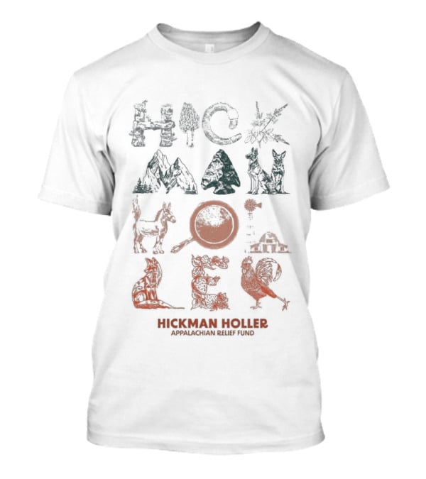 Tyler Childers Hickman Holler Appalachian Relief Fund Hickman Holler Appalachian Mountains Wildlife Bear Banjo Squirrel T-Shirt