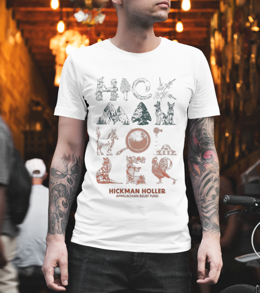 Tyler Childers Hickman Holler Appalachian Relief Fund Hickman Holler Appalachian Mountains Wildlife Bear Banjo Squirrel T-Shirt