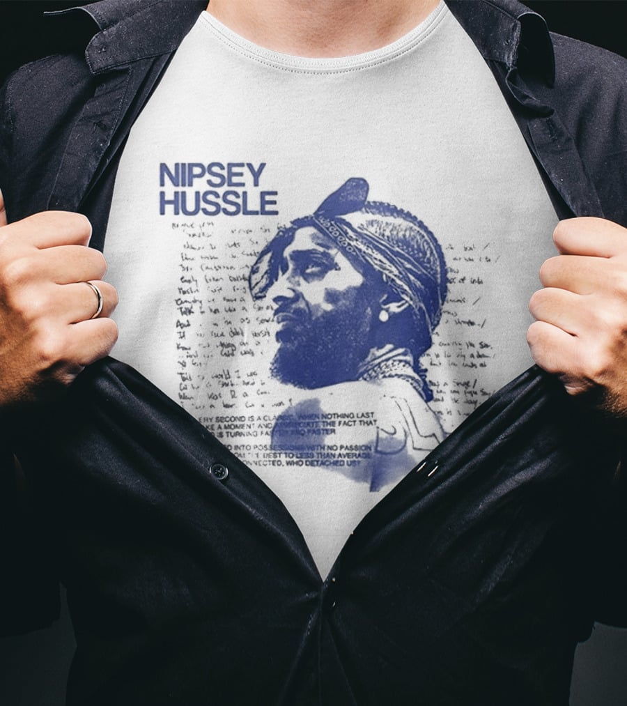 Nipsey Hussle Prolific Edition Blue Typography Profile T-Shirt