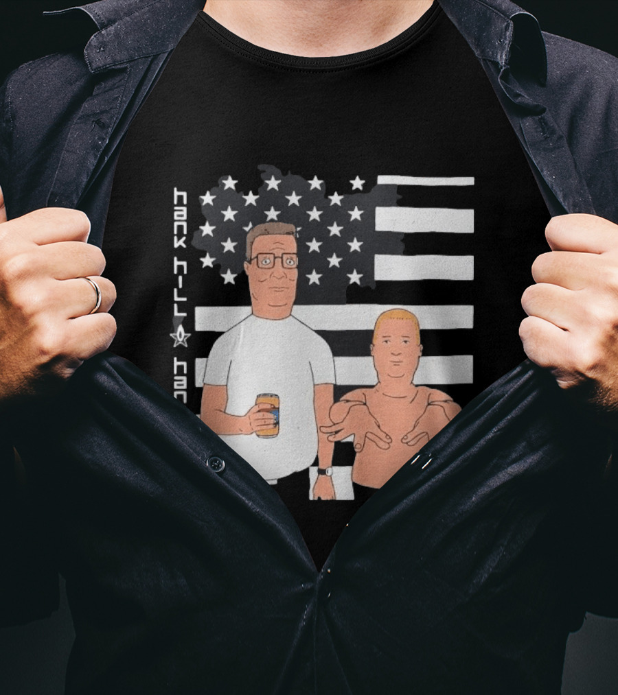 Hank Hill Hankonia American Flag Stars Stripes Characters T-Shirt