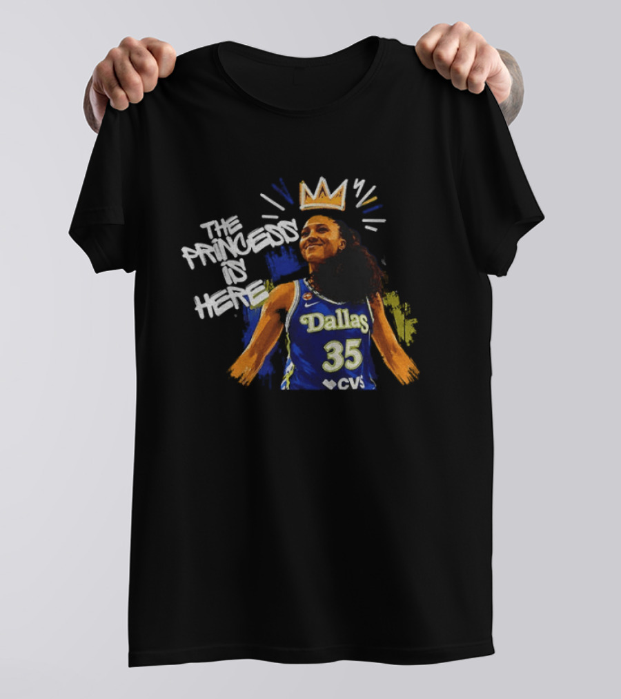 Azzi Fudd Dallas Wings The Princess Is Here Basketball Player 35 T-Shirt