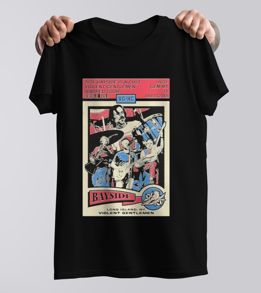 2026 Bayside Is A Cult Violent Gentlemen Warped Tour Long Island NY T-Shirt