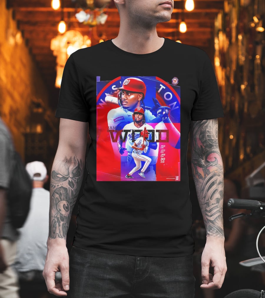 James Wood Washington Nationals .272 AVG .398 OBP 30 HR Collage T-Shirt