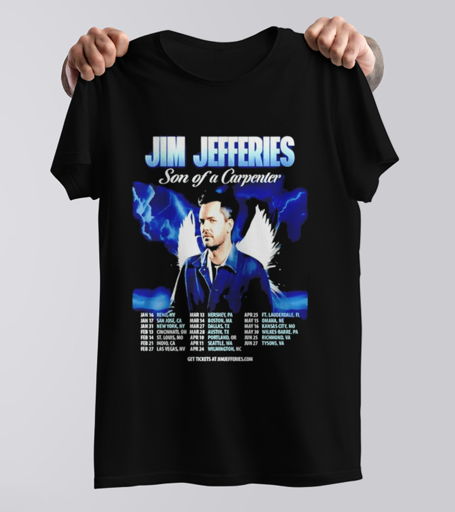 Jim Jefferies Son Of A Carpenter Tour 2026 Dates And Locations T-Shirt