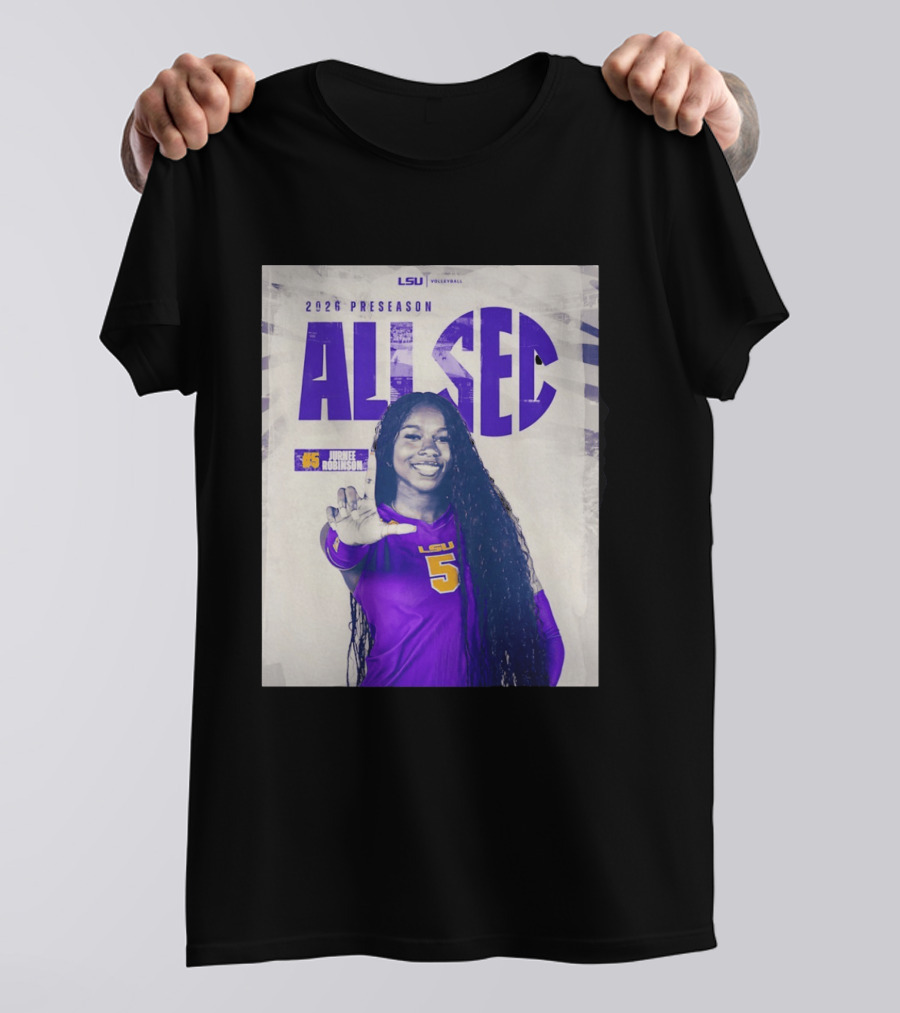2026 Preseason All SEC Jurnee Robinson LSU Volleyball No 5 T-Shirt