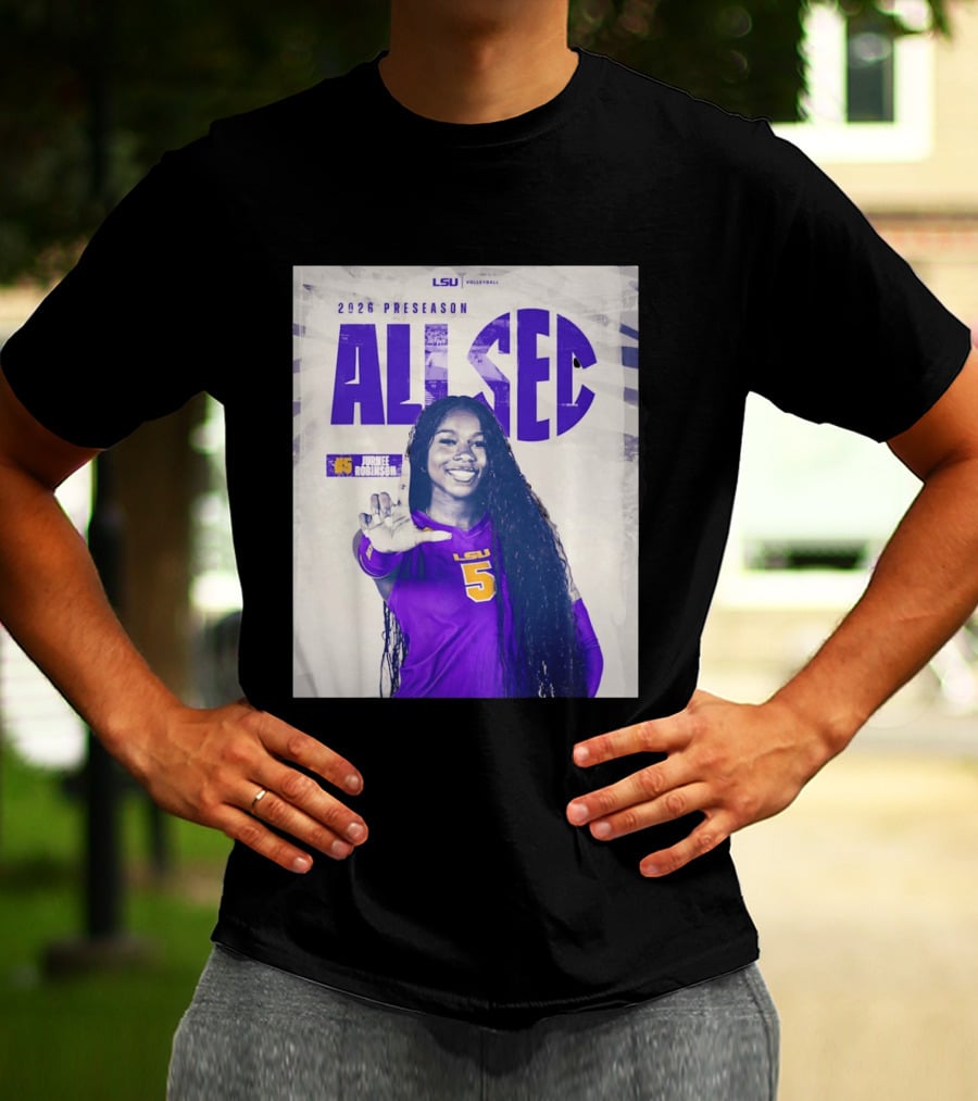 2026 Preseason All SEC Jurnee Robinson LSU Volleyball No 5 T-Shirt