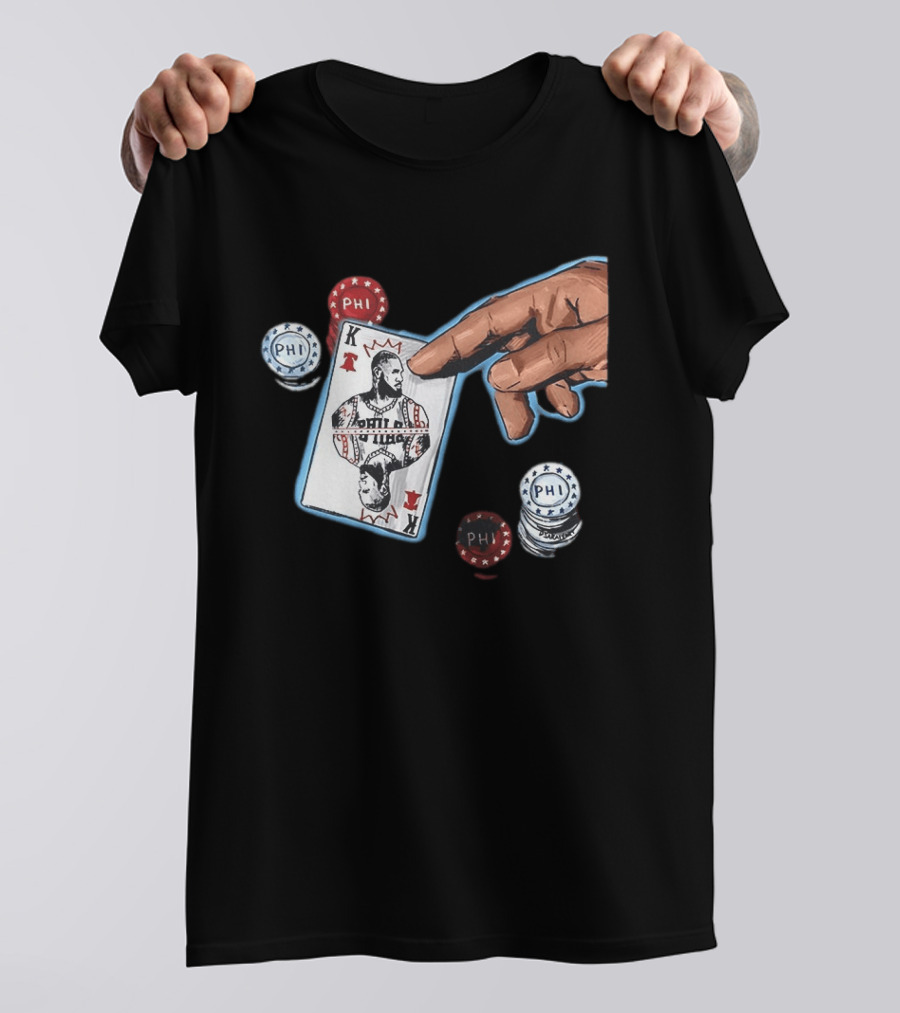 Philadelphia 76ers LeBron James King Playing Card Poker Chip NBA PHI T-Shirt