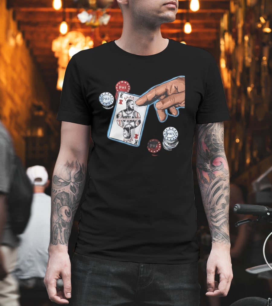 Philadelphia 76ers LeBron James King Playing Card Poker Chip NBA PHI T-Shirt