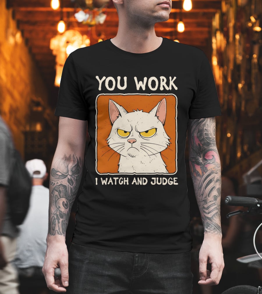 You Work I And Judge Cat Grumpy Attitude T-Shirt