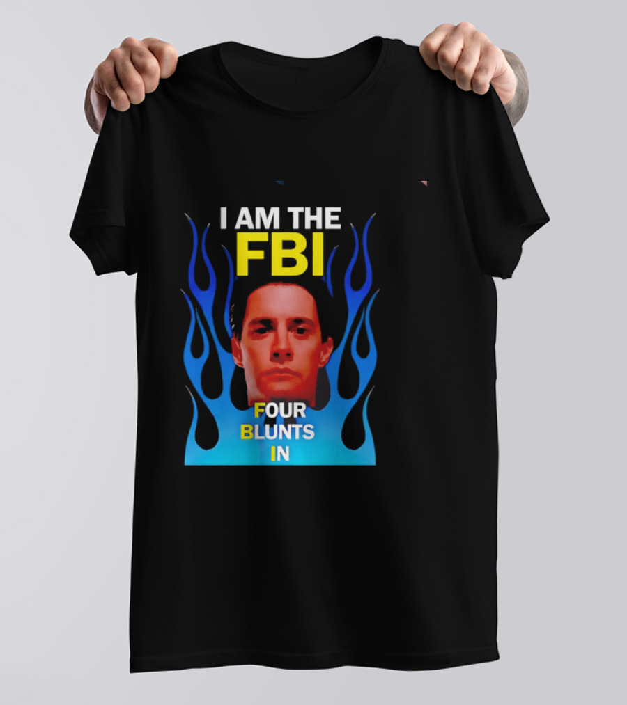 I Am The FBI Four Blunts In Special Agent Dale Cooper Blue Flame T-Shirt
