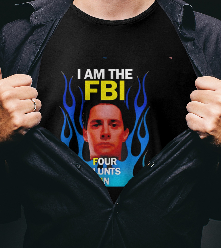 I Am The FBI Four Blunts In Special Agent Dale Cooper Blue Flame T-Shirt