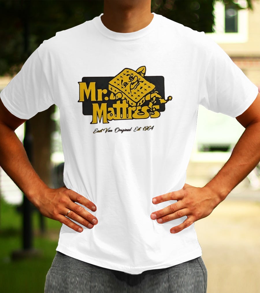Mr Mattress East Van Original Est 1971 Flippable GOLD T-Shirt
