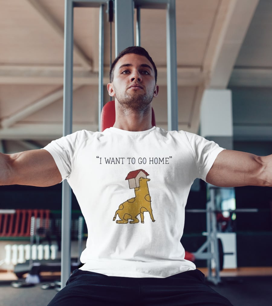 I Want To Go Home Giraffe With House On Head T-Shirt