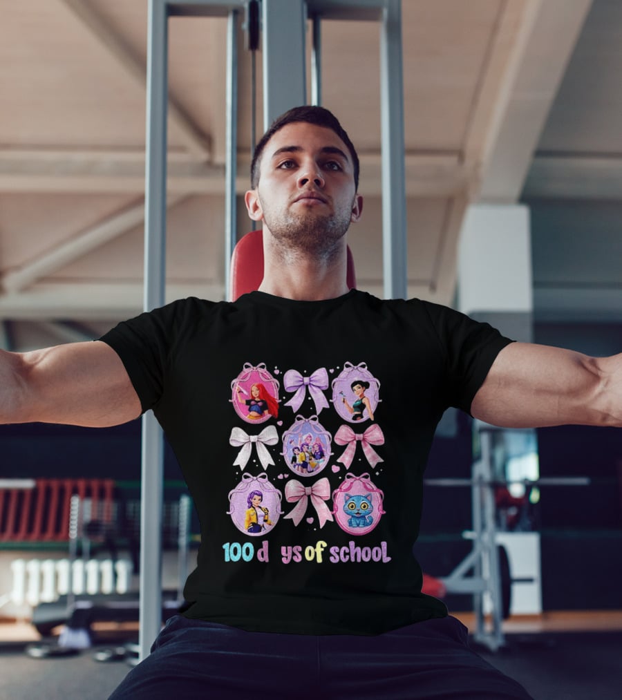 100 Days Of School Girls Bands Hunter Saja Bows And Characters T-Shirt
