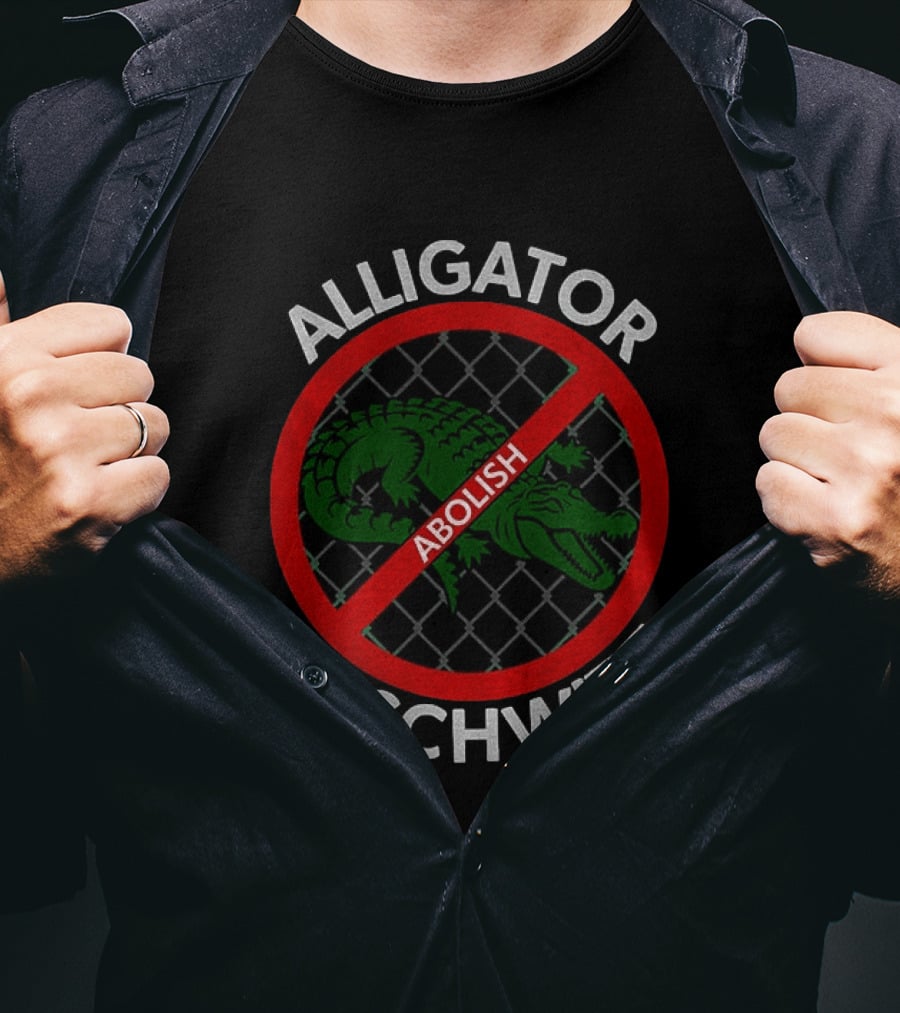 Abolish Alligator Auschwitz Symbol With No Entry Sign T-Shirt