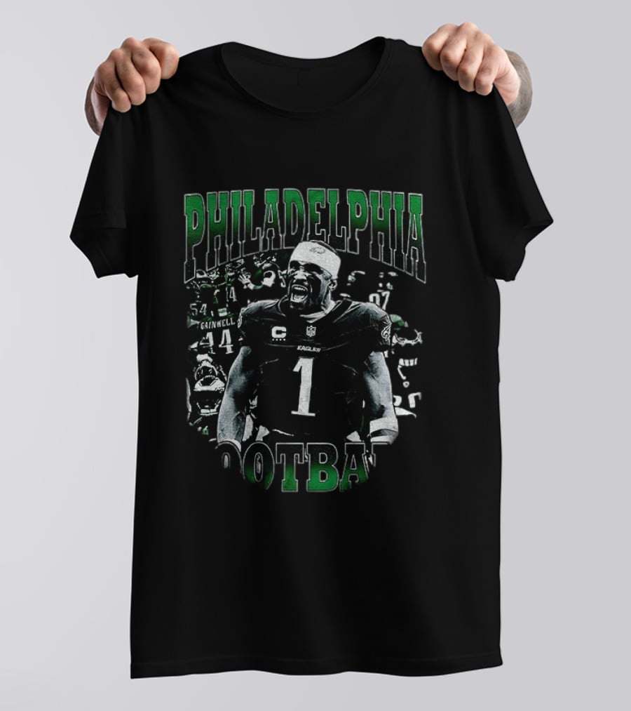 Philadelphia Eagles Football Jalen Hurts Shout Loudly Number 1 T-Shirt