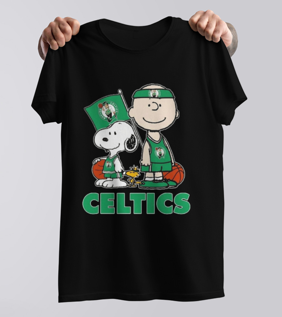 Boston Celtics Snoopy Charlie Brown Peanuts Friends Basketball 2024 T-Shirt