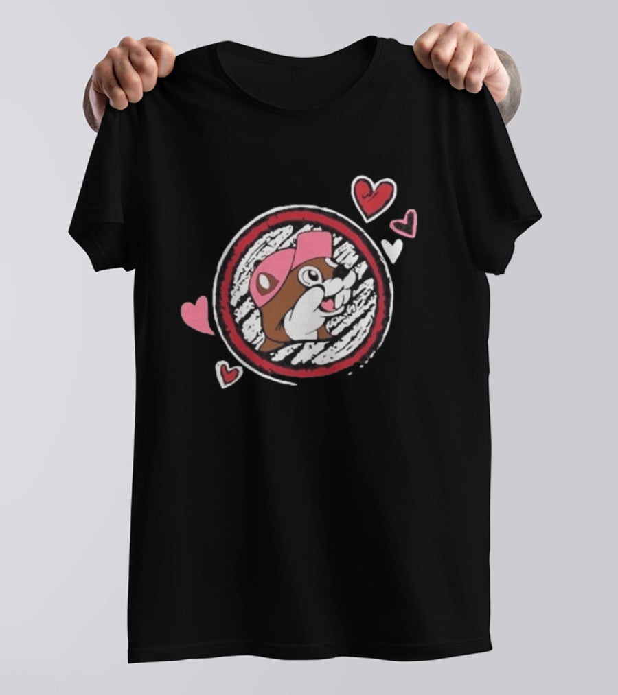Buc Ee's Valentine's Beaver With Hearts And Cap T-Shirt