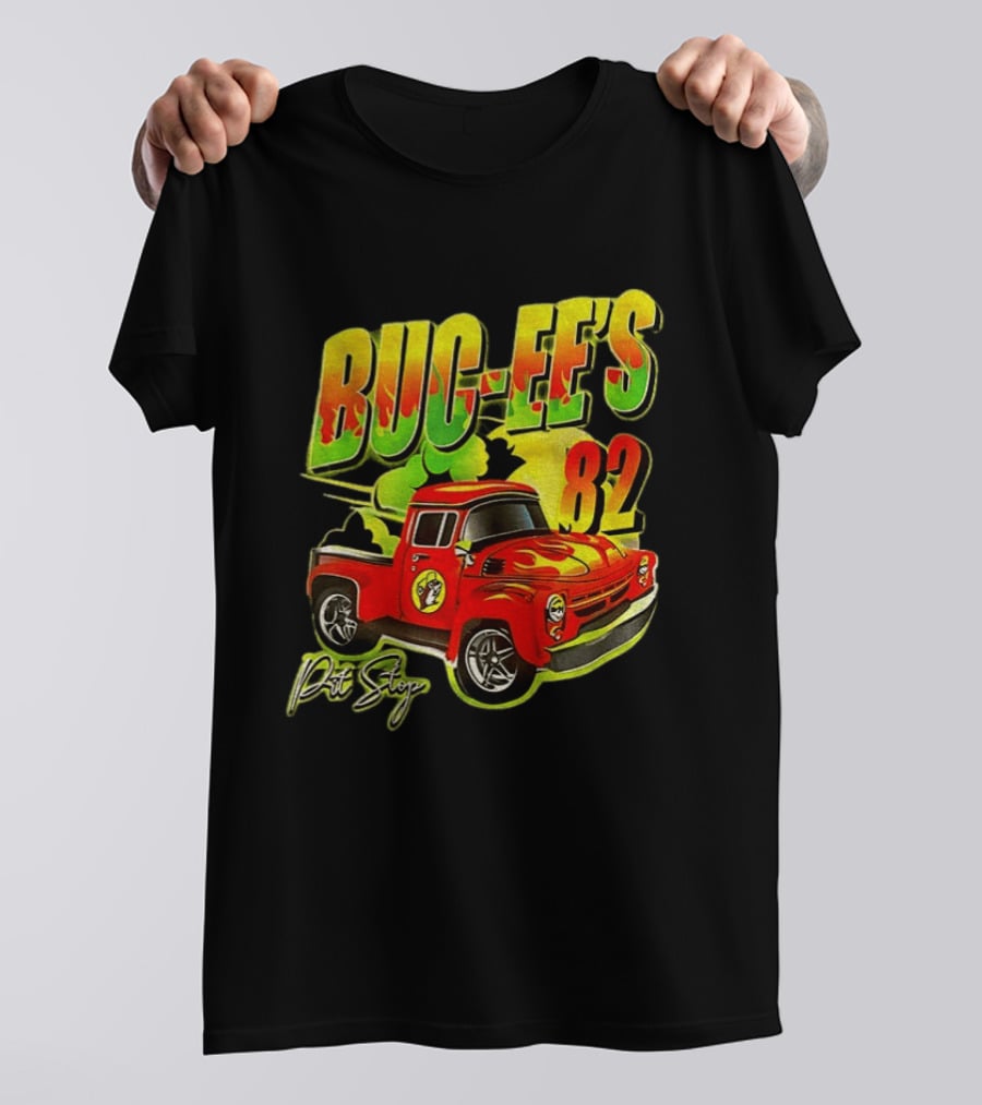 Buc Ee's 82 Pit Stop Vintage Red Truck T-Shirt