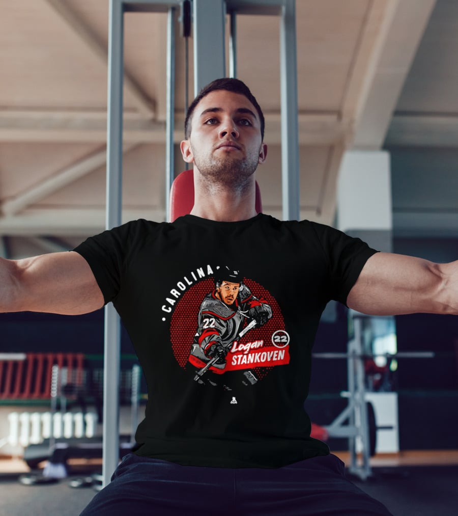 Logan Stankoven 22 Carolina Hurricanes Hockey Player Dots T-Shirt