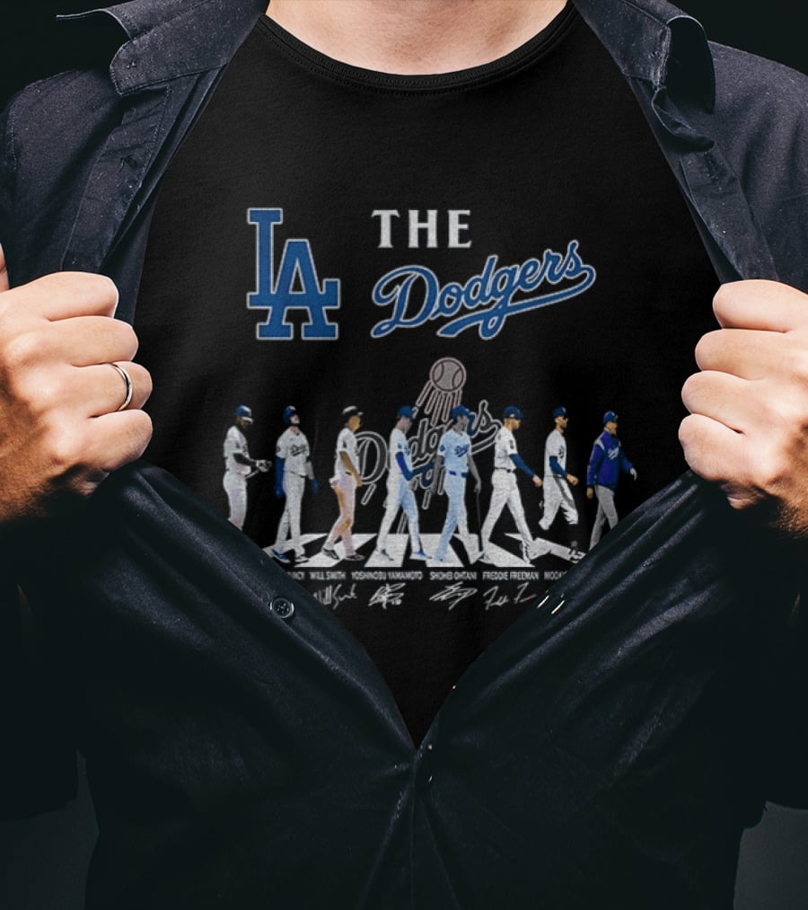 Los Angeles Dodgers Abbey Road MLB Baseball The Dodgers Signatures T-Shirt