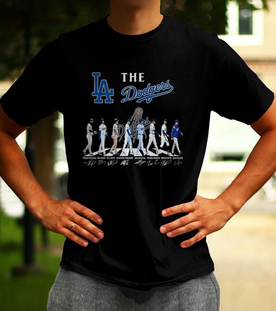 Los Angeles Dodgers Abbey Road MLB Baseball The Dodgers Signatures T-Shirt