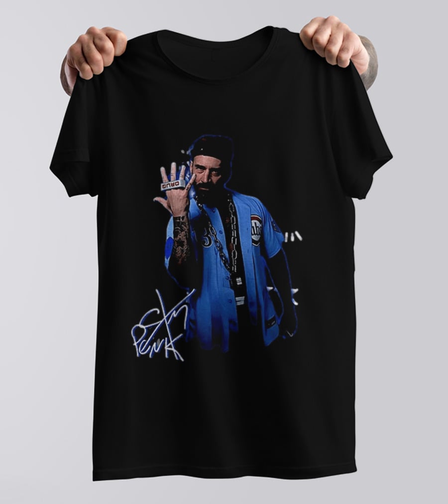 CM Punk WWE Signature Look With Chicago Baseball Jersey And Tattoos T-Shirt