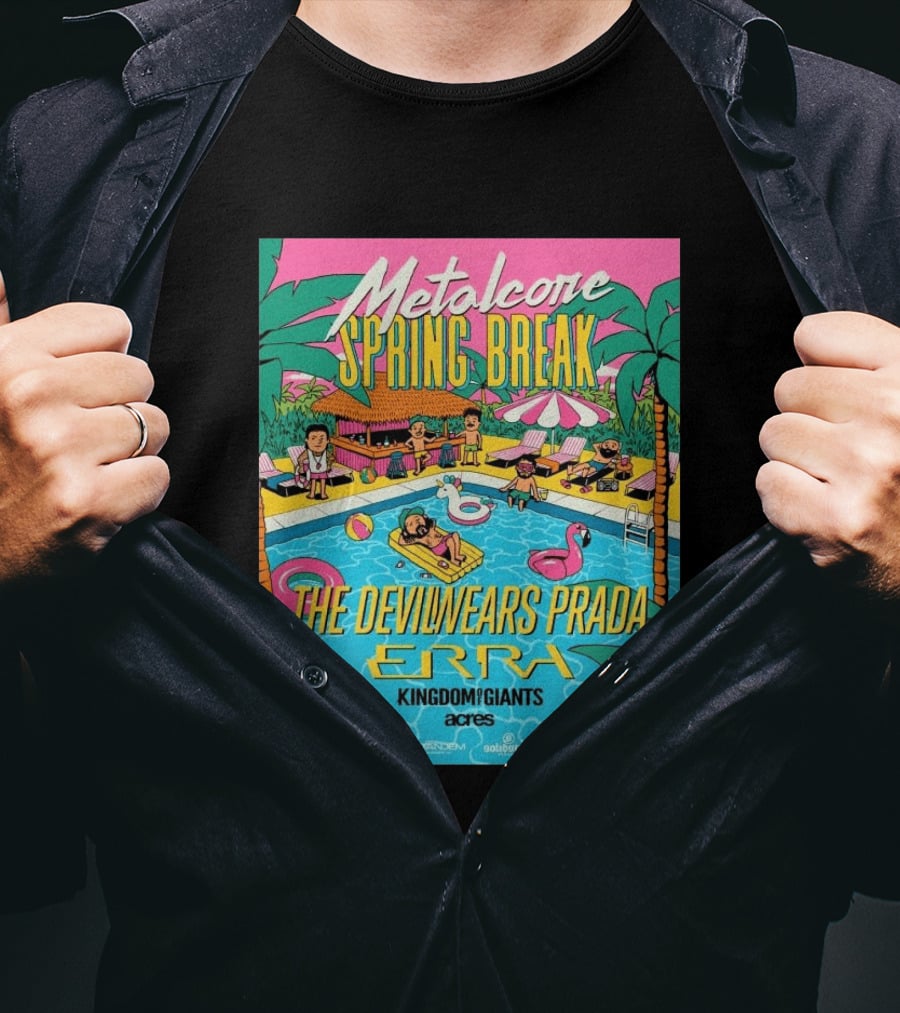Metalcore Spring Break The Devil Wears Prada ERRA Kingdom Of Giants Acres Tour 2025 T-Shirt